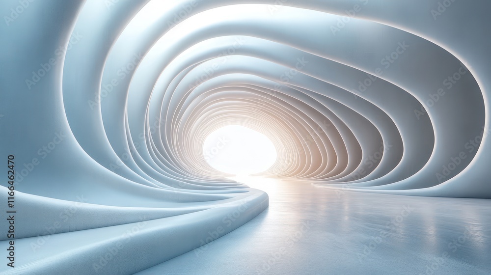 Abstract Futuristic Tunnel: A Journey Through Light and Curves Abstract Futuristic Tunnel: A Journey Through Light and Curves