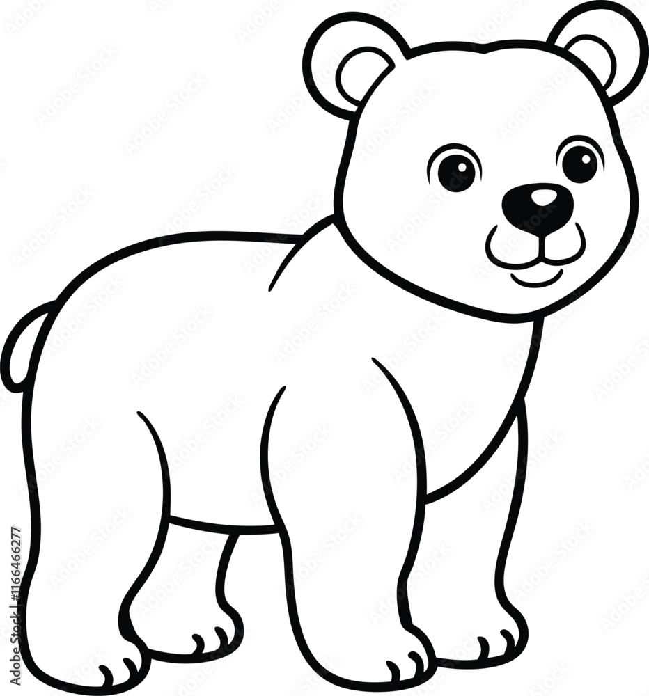 Obraz premium Child-Friendly Bear Line Art Design