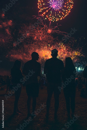 Friends Watching Fireworks