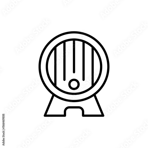 Wooden barrel outline icons, minimalist vector illustration ,simple transparent graphic element .Isolated on white background