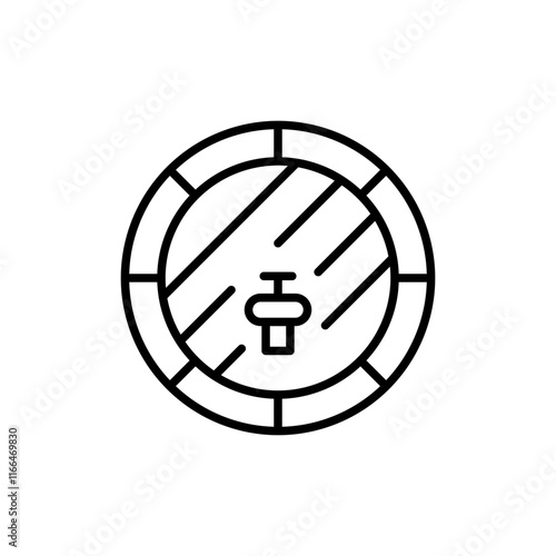 Wooden barrel outline icons, minimalist vector illustration ,simple transparent graphic element .Isolated on white background