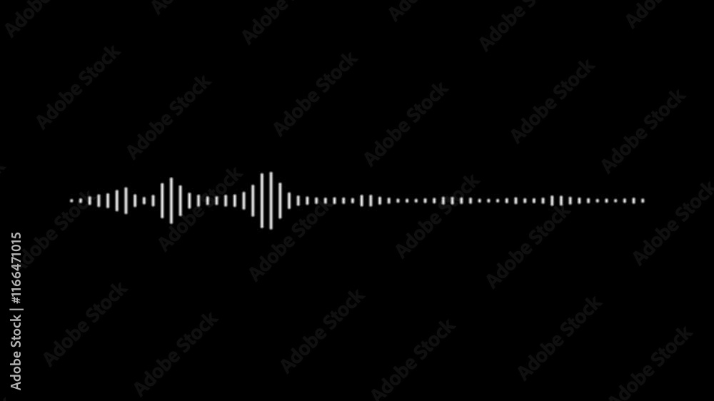 audio bar, spectrum form white video footage of audio visualizer on black background. Abstract music waves oscillation. Futuristic sound wave visualization. wave form Audio.