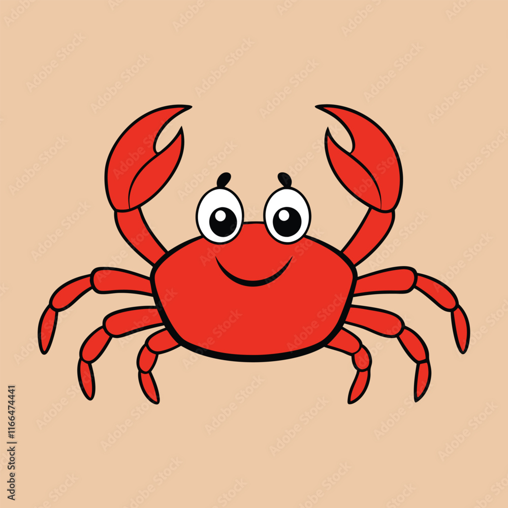 Fototapeta premium crab cartoon isolated on white