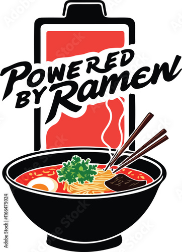 powered by ramen energy t-shirt design