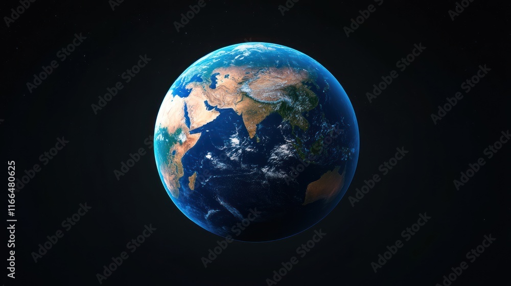 Earth viewed from space, showcasing continents and oceans. Earth viewed from space, showcasing continents and oceans.