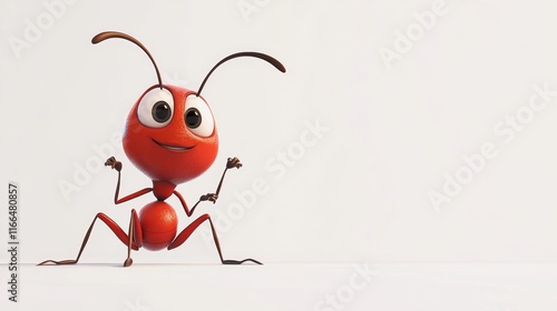 cute animation of ant full body stock image, isolated on a white background photo