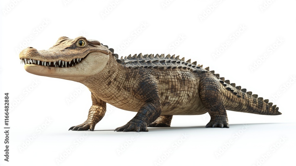 cute animation of crocodile full body stock image, isolated on a white background cute animation of crocodile full body stock image, isolated on a white background