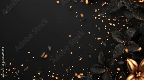 Elegant Black Gold Floral Background Luxury Design