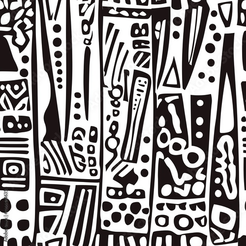 Geometric Doodle Hand Drawn Seamless Pattern