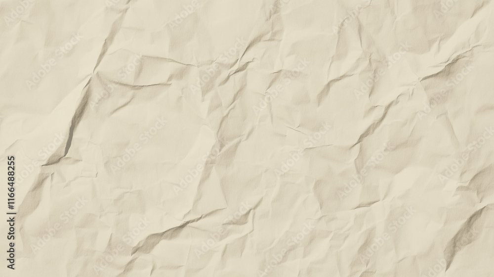 Obraz premium Crumpled Paper Texture on a Light Gray Background - High-Resolution Abstract.