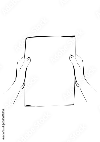 Ein Blatt in Händen halten