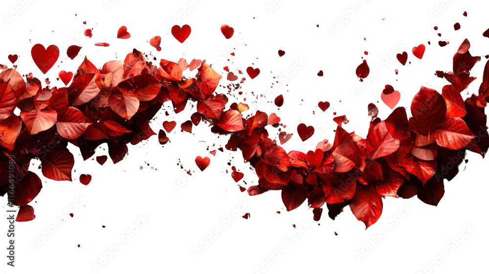 red petals splashes isolated on white background red petals splashes isolated on white background
