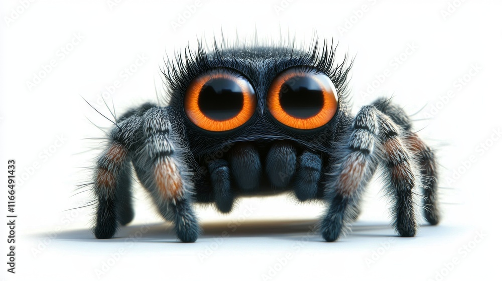 cute animation of spider full body stock image, isolated on a white background cute animation of spider full body stock image, isolated on a white background
