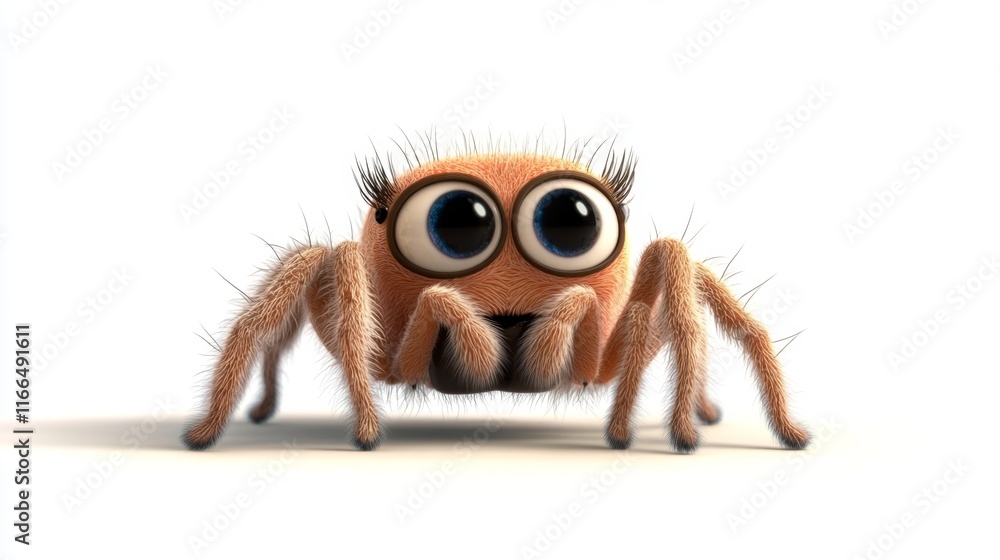 cute animation of spider full body stock image, isolated on a white background cute animation of spider full body stock image, isolated on a white background