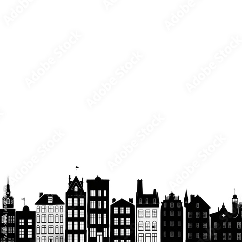 Vector Silhouette of a European City