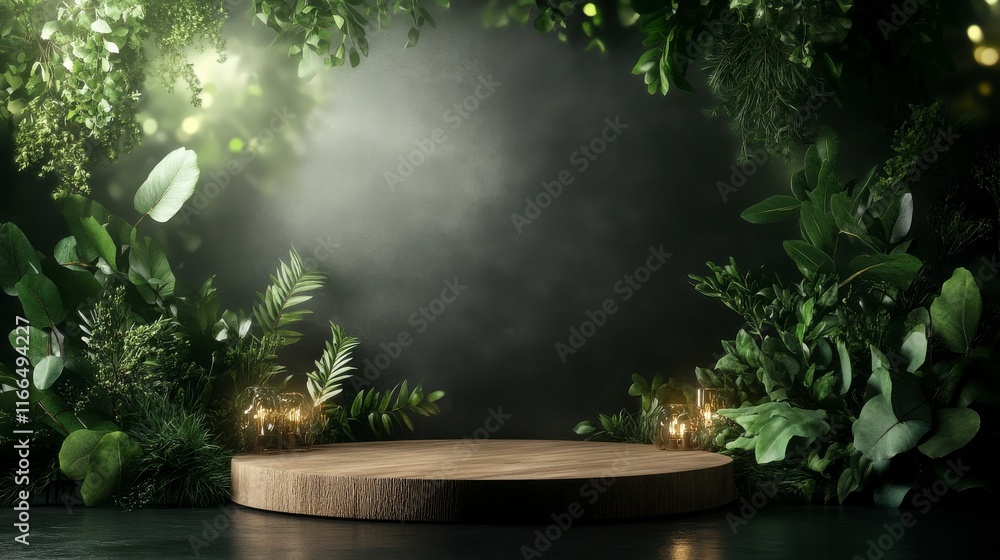 Enchanted Forest Podium: Display your product amidst lush greenery and soft lighting. Enchanted Forest Podium: Display your product amidst lush greenery and soft lighting.
