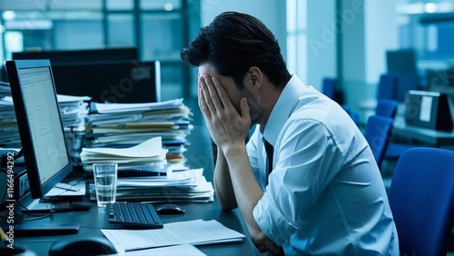 Stressed young businessman