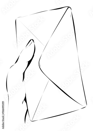 Einen Brief in der Hand halten
