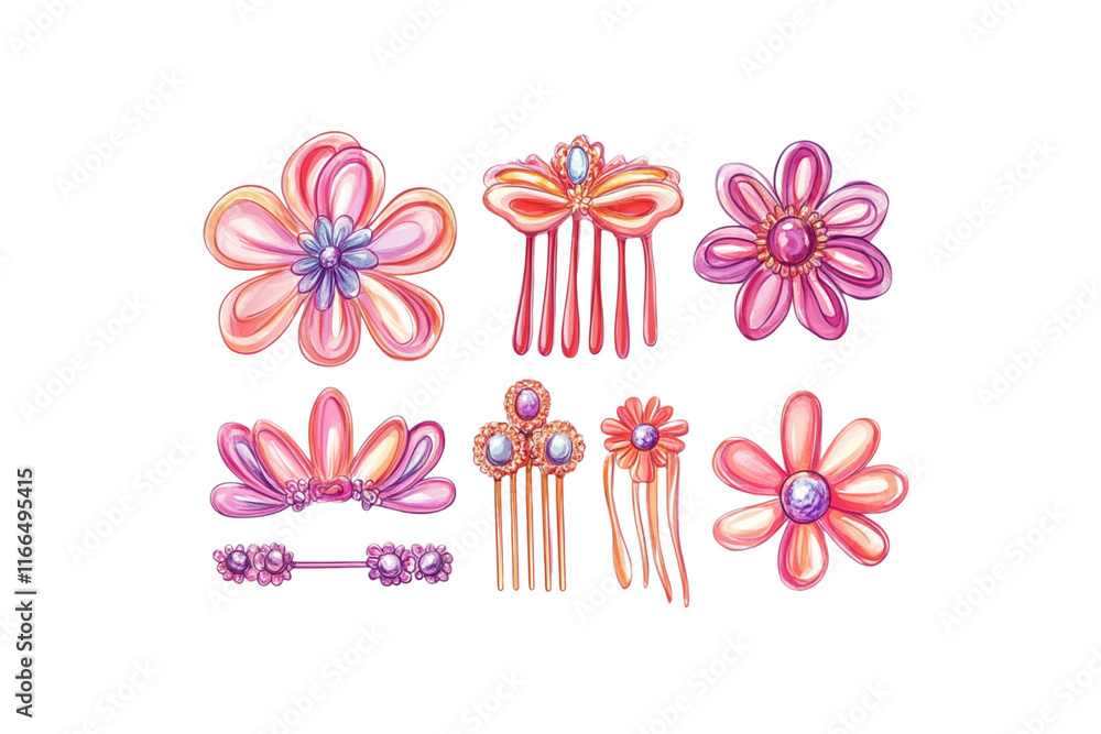 Obraz premium Cute hair accessory set