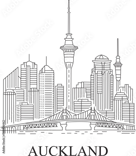 Auckland City Line Draw Simple Minimalist