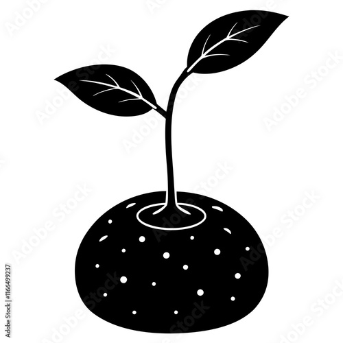 Seed with Sprout Vector: Growth & Sustainability Illustration