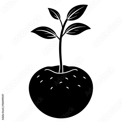 Seed with Sprout Vector: Growth & Sustainability Illustration