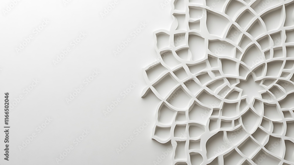 Fototapeta premium Abstract White Geometric Mandala Design Background