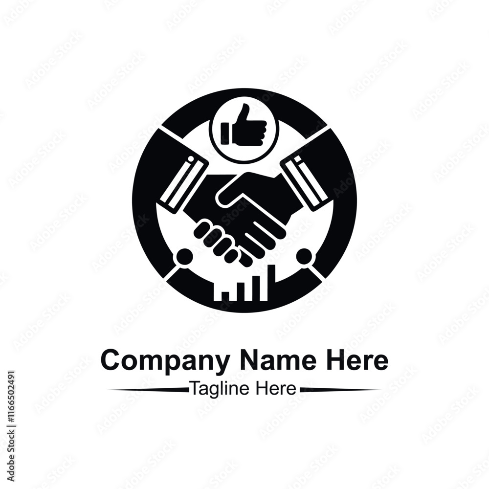 Obraz premium Black Vector Graphic Partnership Handshake Icon