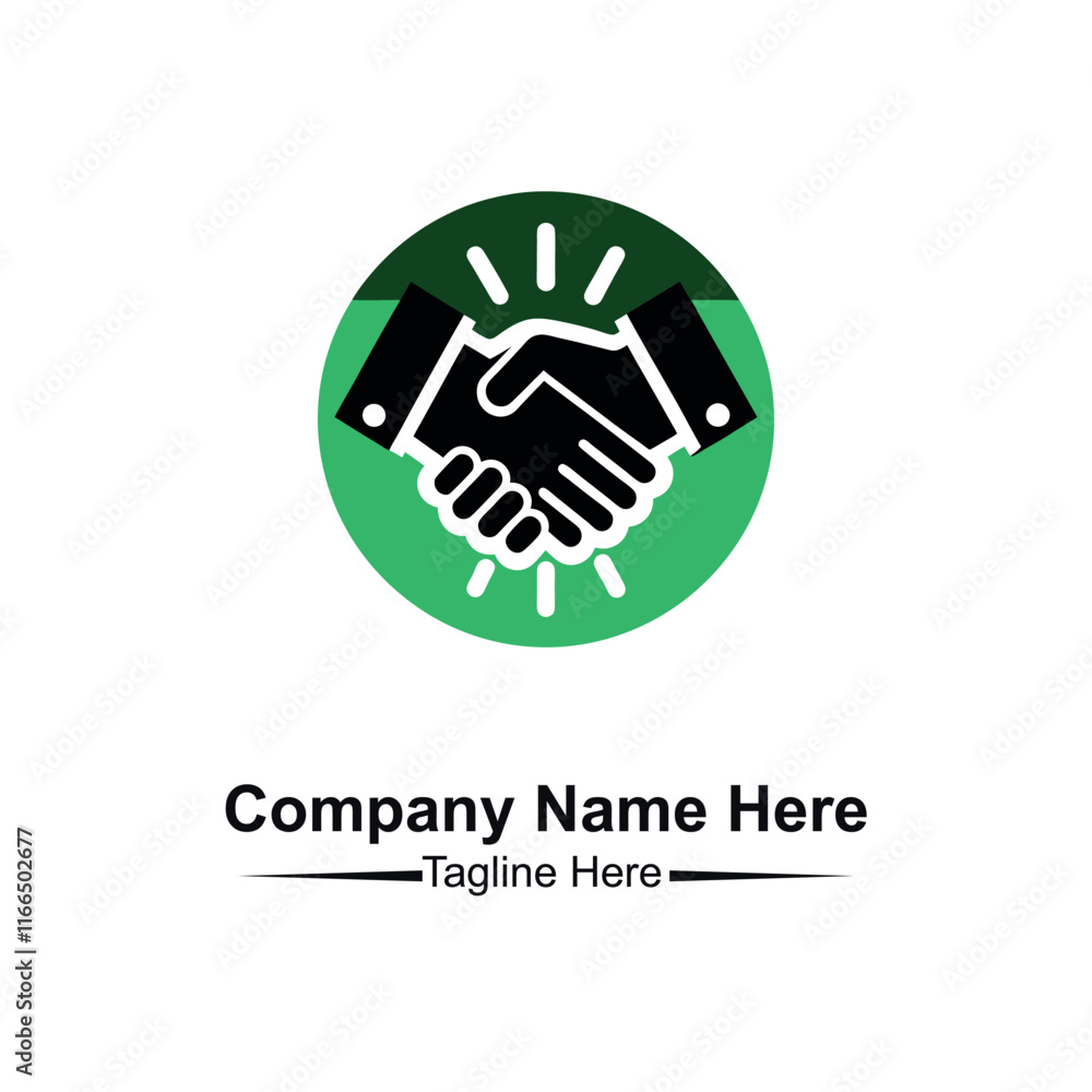 Fototapeta premium Black Vector Graphic Partnership Handshake Icon
