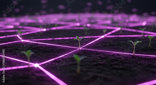 Networked Plants Smart Agriculture Tech Growth IoT Concept