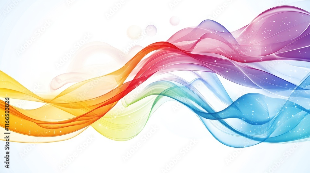 Abstract colorful waves with a smooth gradient and sparkles, ideal for backgrounds. Abstract colorful waves with a smooth gradient and sparkles, ideal for backgrounds.