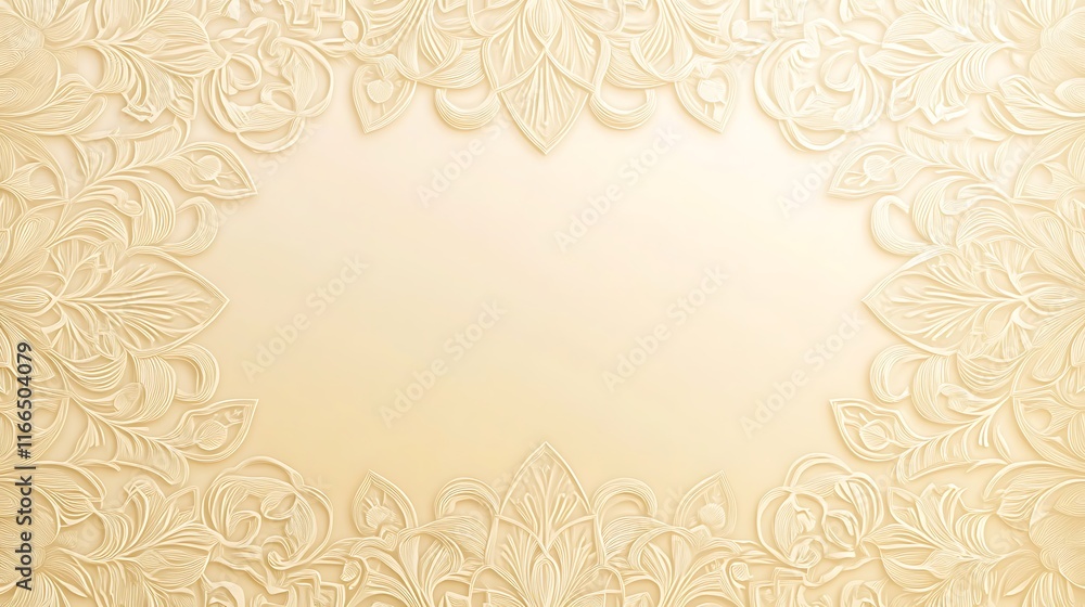 Elegant Cream Floral Frame Design Background Elegant Cream Floral Frame Design Background