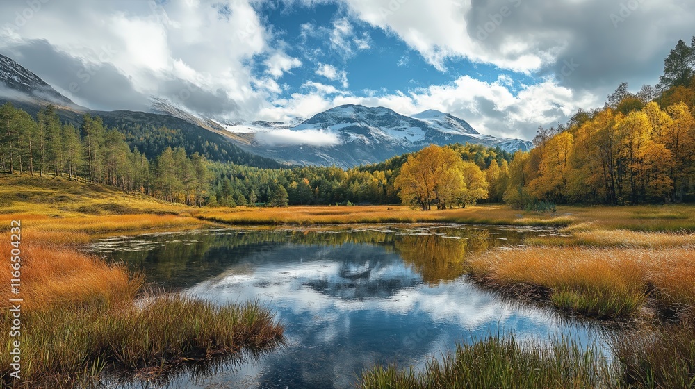 Lake surrounded by trees and mountains Lake surrounded by trees and mountains