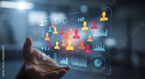 HR Management Software Interface Employee Data Analytics Graphs