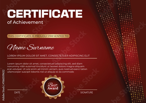 vector luxury certificate of achievement, appreciation badge, award diploma