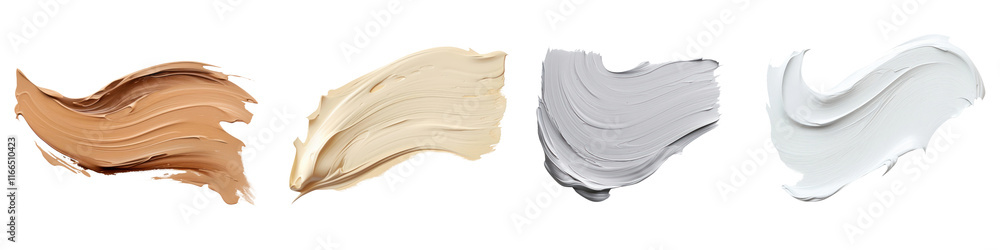 Obraz premium Paint brushstroke png cut out element set, transparent background