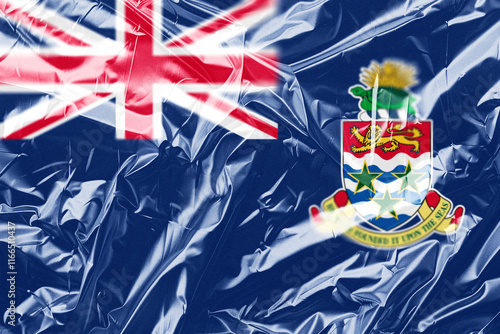 cayman islands illustration of the Union Jack flag flying in the sky with red, white, and blue colors representing the United Kingdom and Great Britain, showcasing a national symbol of England photo