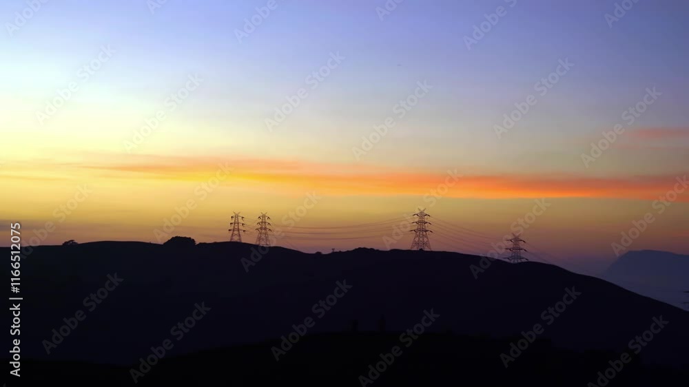 Dusk Sky, Evening sky on twilight Dark Blue Hour after sun down, Horizon landscape over silhouette mountains countryside with Purple , Red, Orange Dusk Sky, Evening sky on twilight Dark Blue Hour after sun down, Horizon landscape over silhouette mountains countryside with Purple , Red, Orange