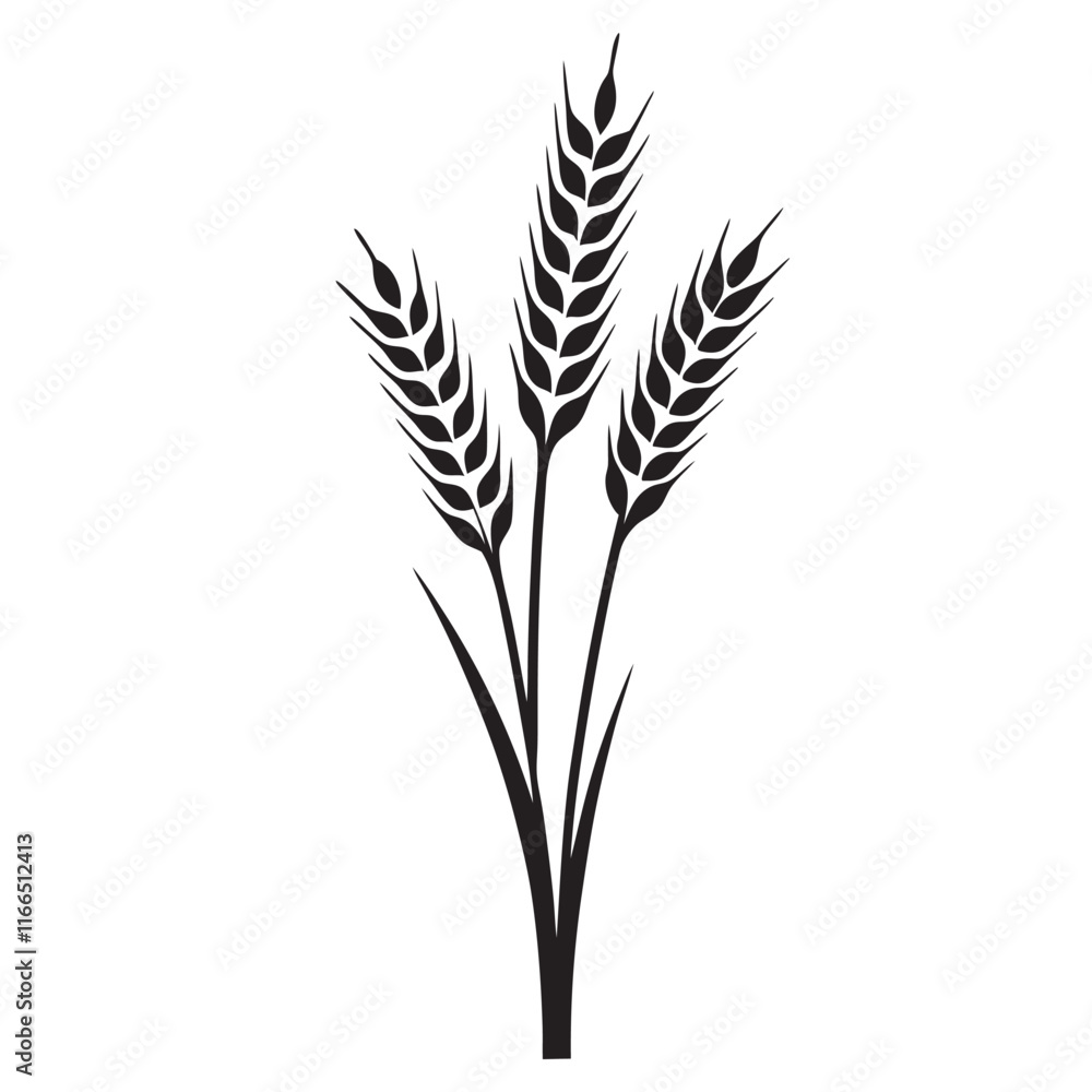 Ear of Wheat, Barley or Rye. Vector icon isolated on white background Ear of Wheat, Barley or Rye. Vector icon isolated on white background
