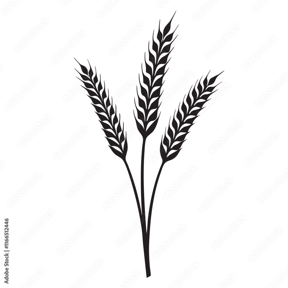 Ear of Wheat, Barley or Rye. Vector icon isolated on white background Ear of Wheat, Barley or Rye. Vector icon isolated on white background