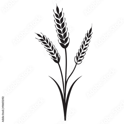 Ear of Wheat, Barley or Rye. Vector icon isolated on white background