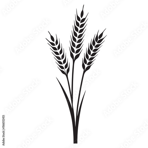 Ear of Wheat, Barley or Rye. Vector icon isolated on white background