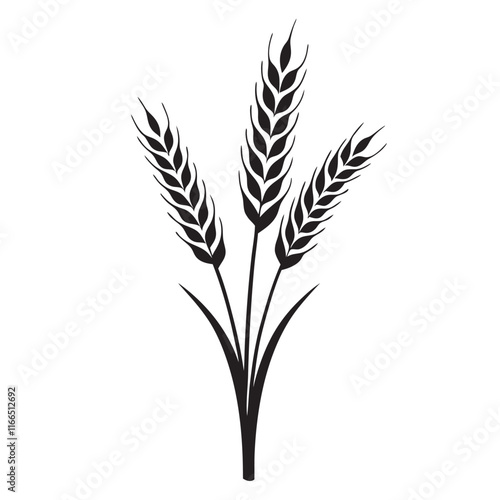 Ear of Wheat, Barley or Rye. Vector icon isolated on white background