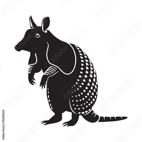 Armadillo-silhouette-4, Wildlife Silhouette of Armadillo for Digital Art