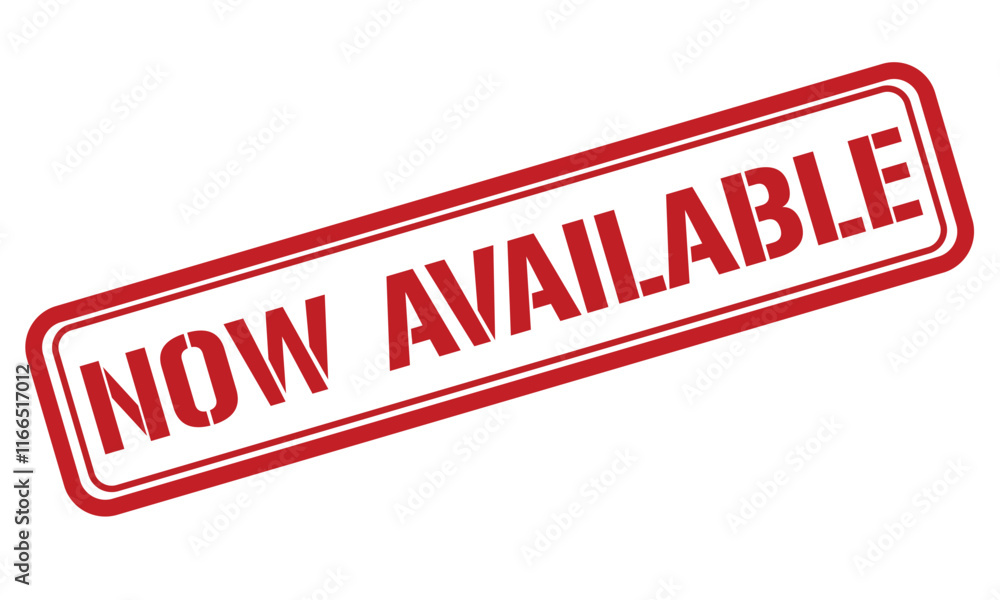 NOW AVAILABLE red stamp text vector NOW AVAILABLE red stamp text vector