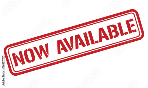 NOW AVAILABLE red stamp text vector