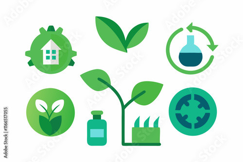 Eco-Friendly Icons: Green Tech & Sustainable Solutions photo