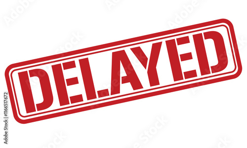 DELAYED red stamp text vector