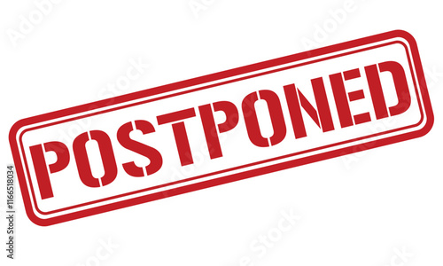 POSTPONED red stamp text vector