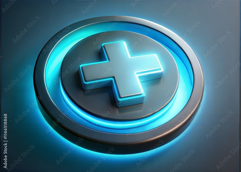 3D Neon Medical Cross Button – Plus Sign, Health Symbol, and Medical Concept Design 3D Neon Medical Cross Button – Plus Sign, Health Symbol, and Medical Concept Design